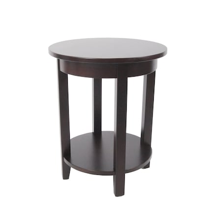Alaterre Furniture Shaker Cottage Round Accent Table, Espresso ASCA12P0